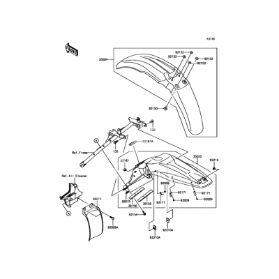 Переднее крыло Kawasaki 35004-0078-290, Зеленый